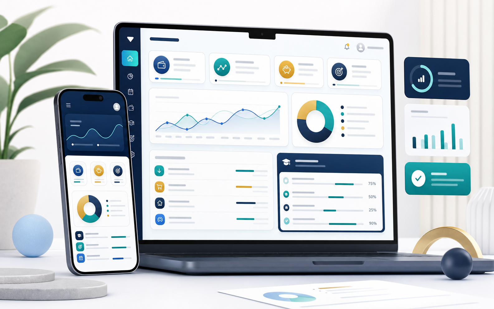 Secure dashboard illustration for privacy and data handling